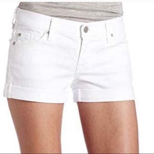 138$ 7FAM Womens Roll Up Jean Shorts White…